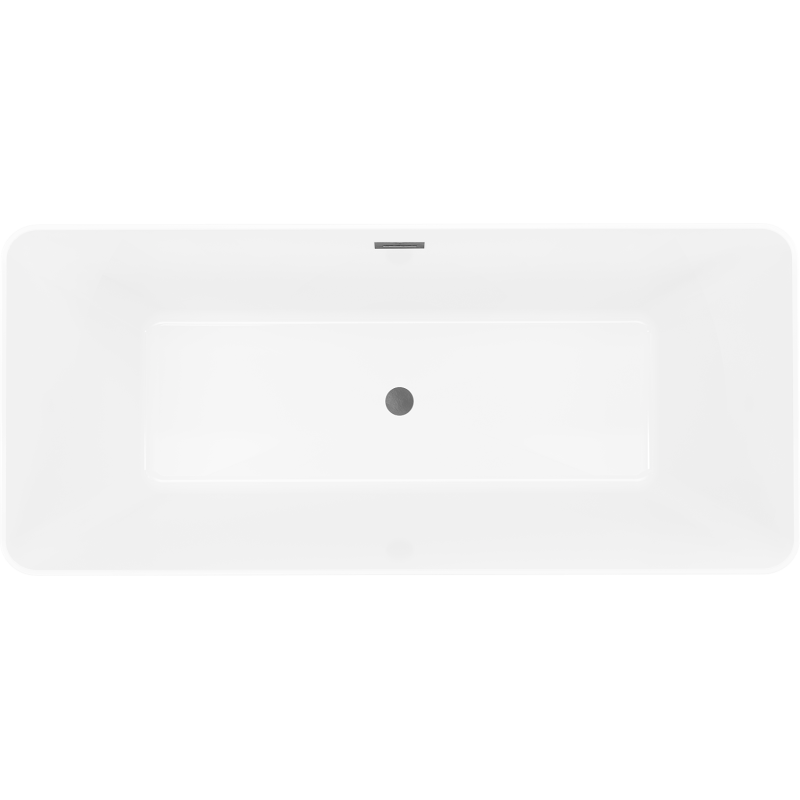 Mexen Velo Slim vasca da bagno autoportante 170 x 75 cm, bianca, troppopieno gun gray spazzolato - 52811707500-66