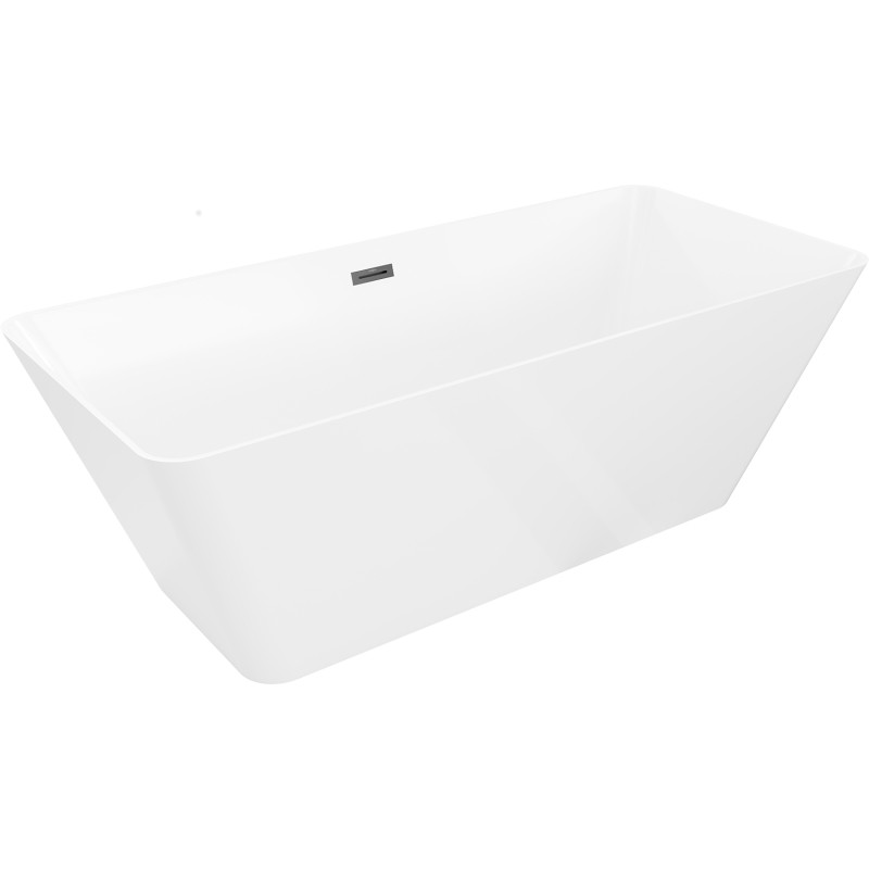 Mexen Velo Slim vabas seisev vann 170 x 75 cm, valge, must ülevool - 52811707500-70