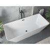Mexen Velo Slim 170 x 75 cm Freestanding Bath, White, Black Overflow - 52811707500-70