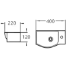 Mexen Hugo opbouw wastafel links 40 x 22 cm, wit - 21254000L
