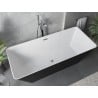 Mexen Velo Slim Free-standing Bathtub 170 x 75 cm, White/Black, Chrome Overflow - 52811707575-01