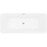 Mexen Velo Slim freistehende Badewanne 170 x 75 cm, weiß/schwarz, Überlauf chrom - 52811707575-01