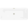 Mexen Velo Slim Free-standing Bath 170 x 75 cm, White/Black, Gold Overflow - 52811707575-50
