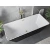 Mexen Velo Slim Free-standing Bath 170 x 75 cm, White/Black, Gold Overflow - 52811707575-50