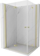Mexen Mist-F Duo vouwdeur douchecabine 100 x 70 cm, transparant, geborsteld goud - 8A6-100L-070P-55-00