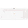 Mexen Velo Slim freistehende Badewanne 170 x 75 cm, weiß/schwarz, Überlauf gebürstetes Kupfer - 52811707575-65