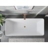 Mexen Velo Slim freistehende Badewanne 170 x 75 cm, weiß/schwarz, Überlauf gebürstetes Kupfer - 52811707575-65