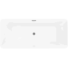 Mexen Velo Slim freistehende Badewanne 170 x 75 cm, weiß/schwarz, Überlauf gun gray gebürstet - 52811707575-66