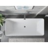 Mexen Velo Slim freistehende Badewanne 170 x 75 cm, weiß/schwarz, Überlauf gun gray gebürstet - 52811707575-66