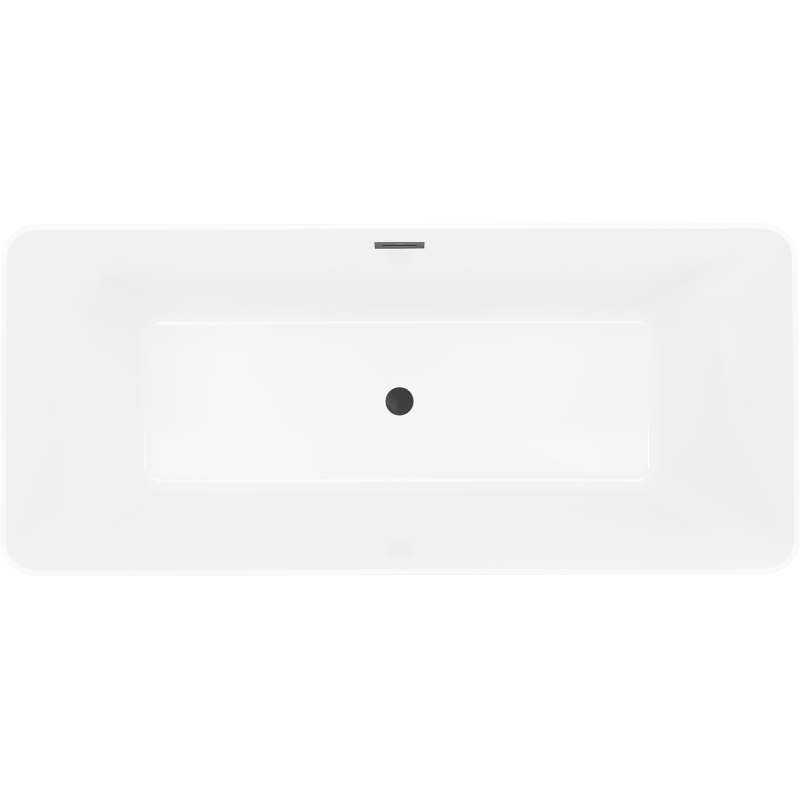 Mexen Velo Slim baignoire autoportante 170 x 75 cm, blanc/noir, trop-plein noir - 52811707575-70