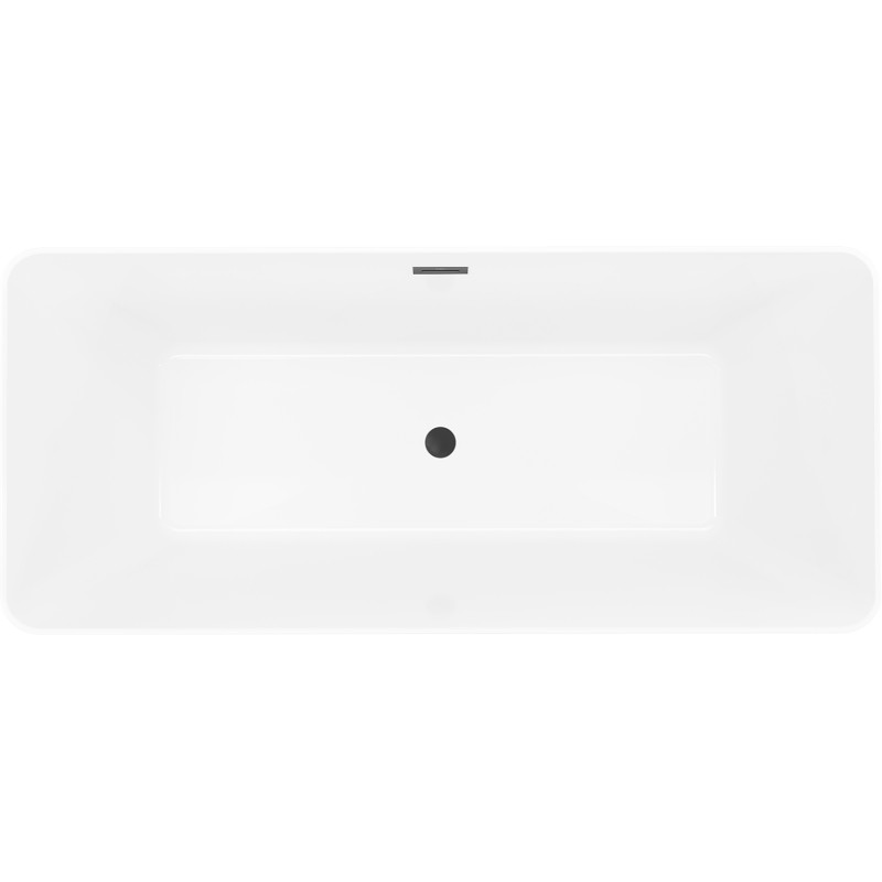 Mexen Velo Slim wanna wolnostojąca 170 x 75 cm, biała/czarna, przelew czarny - 52811707575-70