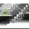 Mexen Velo Slim freistehende Badewanne 170 x 75 cm, weiß/schwarz, Überlauf schwarz - 52811707575-70