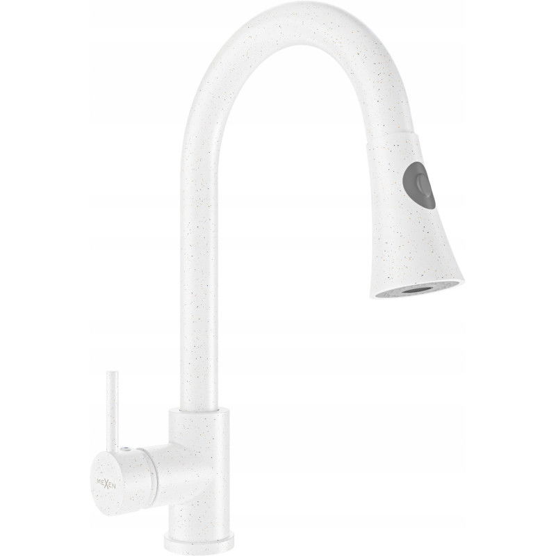 Mexen Elia robinet de cuisine, blanc moucheté - 670101-26