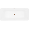Mexen Velo Slim eraldiseisev vann 170 x 75 cm, valge/must, ülevool roosa kuld - 52811707575-60