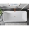 Mexen Velo Slim samostojeća kada 170 x 75 cm, bijela/crna, preljev od ružičastog zlata - 52811707575-60