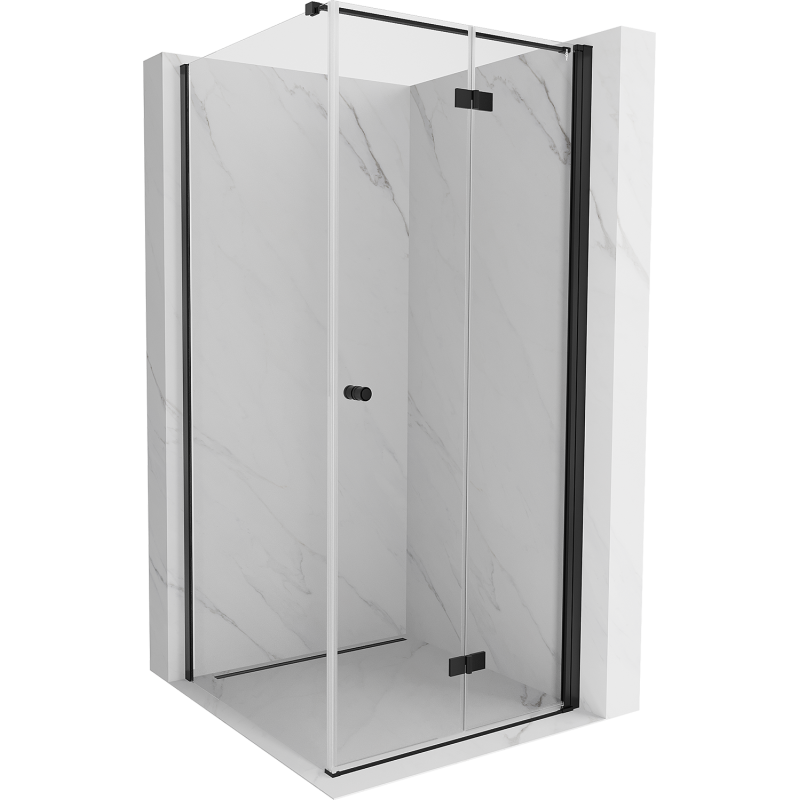 Mexen Mist-F folding shower enclosure right 100 x 100 cm, transparent, black - 8A6T-100-100-70-00-P