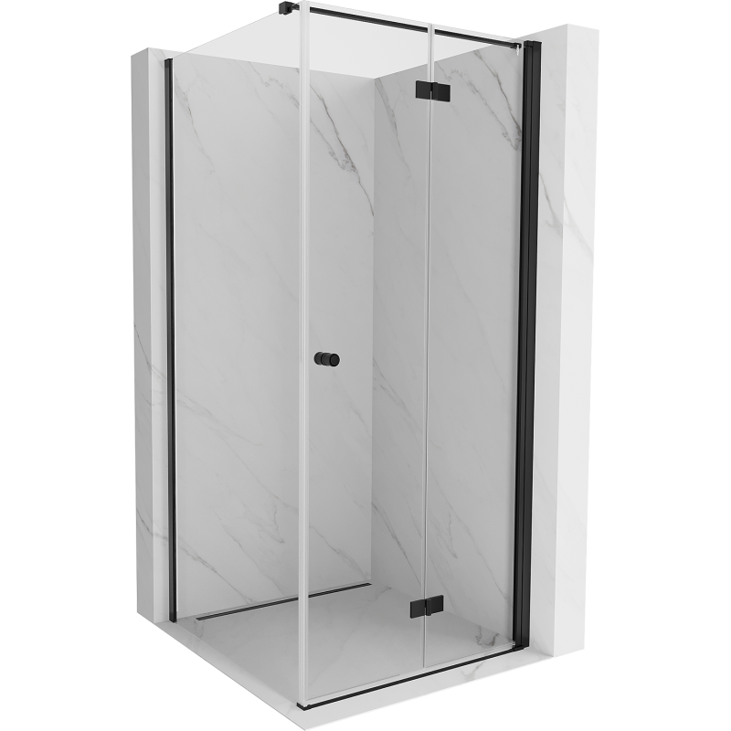 Mexen Mist-F T Duschkabine faltbar rechts 100 x 100 cm, transparent, schwarz - 8A6T-100-100-70-00-P