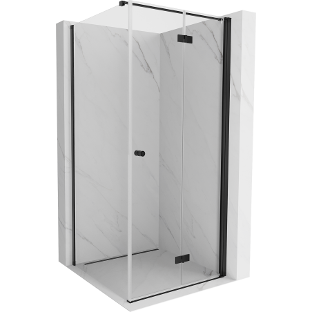 Mexen Mist-F folding shower enclosure right 100 x 100 cm, transparent, black - 8A6T-100-100-70-00-P