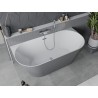 Mexen Oval Slim samostojeća kada uz zid 170 x 80 cm, bijela/siva, preljev krom - 52661708062-01