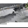 Mexen Oval Slim vrijstaande wandbadkuip 170 x 80 cm, wit/grijs, chromen overloop - 52661708062-01