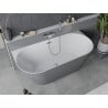 Mexen Oval Slim wanna wolnostojąca przyścienna 170 x 80 cm, biała/szara, przelew chrom - 52661708062-01