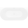 Mexen Oval Slim freistehende an der Wand montierte Badewanne 170 x 80 cm, weiß/grau, weißer Überlauf - 52661708062-20