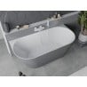 Mexen Oval Slim freestanding back to wall bath 170 x 80 cm, white/grey, white overflow - 52661708062-20