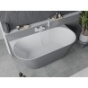 Mexen Oval Slim vabas seisev seinavann 170 x 80 cm, valge/hall, valge ülevool - 52661708062-20