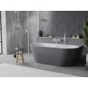 Mexen Oval Slim freistehende wandstehende Badewanne 170 x 80 cm, weiß/grau, weißer Überlauf - 52661708062-20