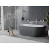 Mexen Oval Slim vabas seisev seinavann 170 x 80 cm, valge/hall, valge ülevool - 52661708062-20