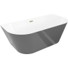 Mexen Oval Slim freistehende, halbeingebaute Badewanne 170 x 80 cm, weiß/grau, Überlauf gold - 52661708062-50