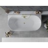 Mexen Oval Slim wanna wolnostojąca przyścienna 170 x 80 cm, biała/szara, przelew złoty - 52661708062-50