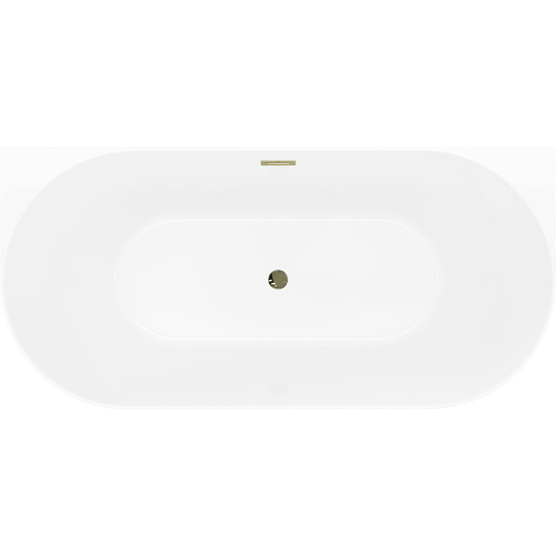 Mexen Oval Slim vabaltseisev vann seinale 170 x 80 cm, valge/hall, ülevool kuldne - 52661708062-50