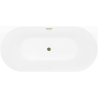 Mexen Oval Slim freistehende Wanne an der Wand 170 x 80 cm, weiß/grau, goldener Überlauf - 52661708062-50
