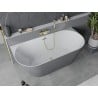 Mexen Oval Slim free-standing back-to-wall bath 170 x 80 cm, white/grey, gold overflow - 52661708062-50