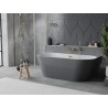 Mexen Oval Slim wanna wolnostojąca przyścienna 170 x 80 cm, biała/szara, przelew złoty - 52661708062-50