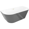 Mexen Oval Sim freestanding wall-adjacent bathtub 170 x 80 cm, white/gray, brushed gold overflow - 52661708062-55