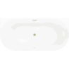 Mexen Oval Sim freestanding wall-adjacent bathtub 170 x 80 cm, white/gray, brushed gold overflow - 52661708062-55