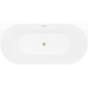 Mexen Oval Slim wanna wolnostojąca przyścienna 170 x 80 cm, biała/szara, przelew złoty szczotkowany - 52661708062-55