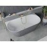 Mexen Oval Sim freestanding wall-adjacent bathtub 170 x 80 cm, white/gray, brushed gold overflow - 52661708062-55