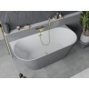 Mexen Oval Slim wanna wolnostojąca przyścienna 170 x 80 cm, biała/szara, przelew złoty szczotkowany - 52661708062-55
