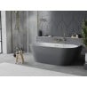 Mexen Oval Sim freestanding wall-adjacent bathtub 170 x 80 cm, white/gray, brushed gold overflow - 52661708062-55