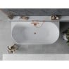 Mexen Oval Sim free-standing wall-adjacent bathtub 170 x 80 cm, white/gray, overflow rose gold - 52661708062-60