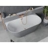 Mexen Oval Sim free-standing wall-adjacent bathtub 170 x 80 cm, white/gray, overflow rose gold - 52661708062-60
