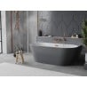 Mexen Oval Slim freestanding wall-mounted bathtub 170 x 80 cm, white/grey, overflow rose gold - 52661708062-60