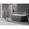 Mexen Oval Slim vabaltseisev seinavann 170 x 80 cm, valge/hall, ülevool roosa kuld - 52661708062-60
