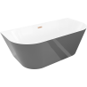 Mexen Oval Slim wanna wolnostojąca przyścienna 170 x 80 cm, biała/szara, przelew miedź szczotkowana - 52661708062-65
