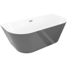 Mexen Oval Slim freestanding back-to-wall bathtub 170 x 80 cm, white/gray, overflow gun gray brushed - 52661708062-66