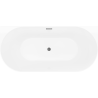 Mexen Oval Slim freistehende Wandbadewanne 170 x 80 cm, weiß/grau, Überlauf gun gray gebürstet - 52661708062-66