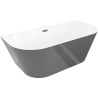 Mexen Oval Slim freistehende an der Wand montierte Badewanne 170 x 80 cm, weiß/grau, schwarzer Überlauf - 52661708062-70